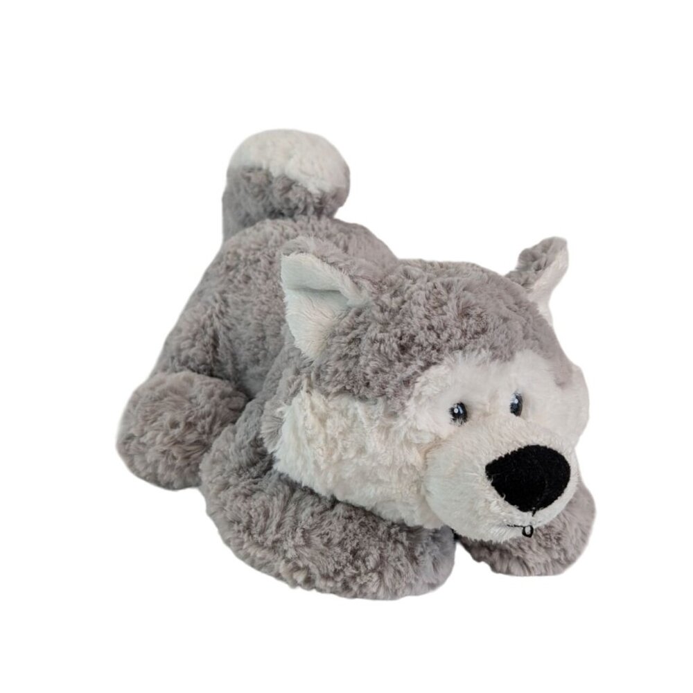 Aurora Siberian Husky Dog Plush‎ Gray White Wolf 14"  Stuffed Animal Toy Playful